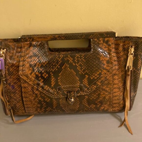 Rebecca Minkoff brown snakeskin clutch - Picture 4 of 4
